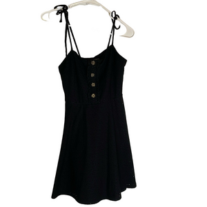 SPEECHLESS Spaghetti Strap Eyelet Lined Dress, Girls Medium, Black